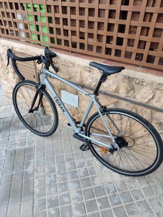 Bicicleta Triban RC 100 Decathlon Monoplato Gris