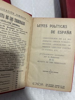lote libros viejos. revista los tribunales. 1920