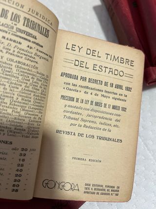 lote libros viejos. revista los tribunales. 1920