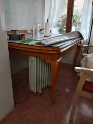 Mesa comedor extensible antigua madera