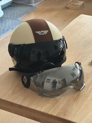 Casco Moto Helmets Beige y Marrón talla S