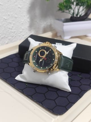 Reloj Naviforce Dorado y Verde Hombre