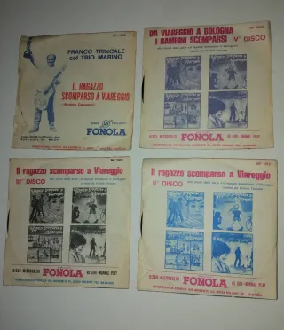 4 Vinili 45 giri Il Ragazzo Scomparso a Viareggio