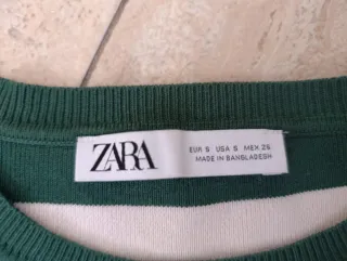 Jersey Zara rayas verde y blanco ajustado