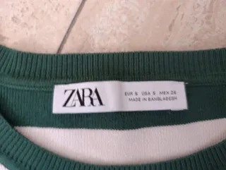 Jersey Zara rayas verde y blanco ajustado