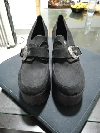 Zapatos tacón plataforma negros talla 40