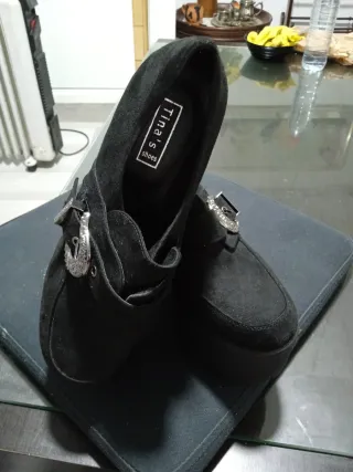 Zapatos tacón plataforma negros talla 40