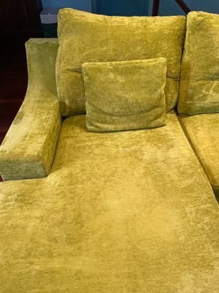 Sofá Chaiselongue Verde Aterciopelado