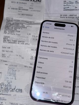 iPhone 16.  Con garantía