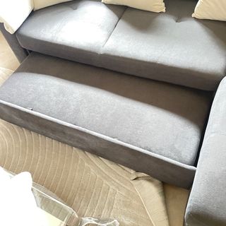 Sofá cama gris con canapé h misa