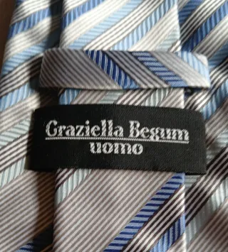 Corbata Graziella Begum Uomo Rayas Azul Gris