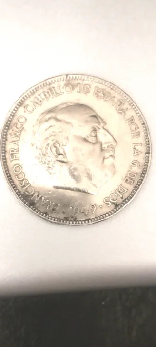 Moneda 5 Pesetas 1949 Estrella 49
