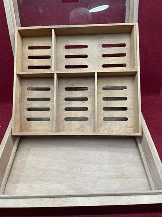 Vitrina Expositor Mesa Cristal y Madera