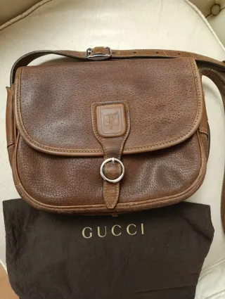 Borsa Gucci vintage pelle scamosciata marrone