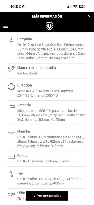 Bicicleta de Montaña Mondraker