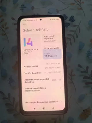 Redmi Note 10 Pro 128GB Gris Onyx