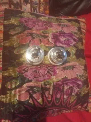 2 interruptores antiguos tapa metálica