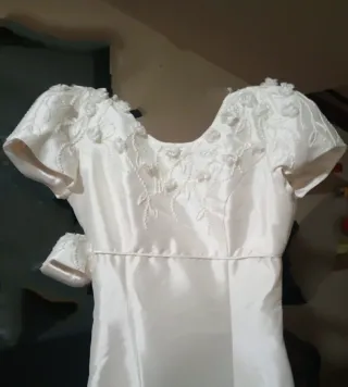 Vestido de Novia T38 Beige/Blanco