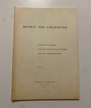 Cataloghi aste monete Mario Ratto