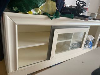 Mueble de salón diseño cristal y madera