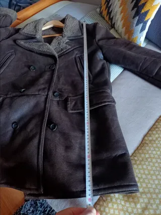 Chaquetón Zara Marrón Chocolate Aviador