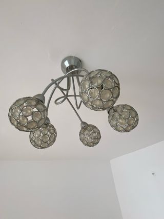 Lámpara de techo diseño plateada