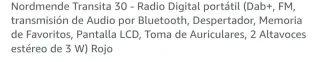 Radio Digital Nordmende DAB+ y FM Roja