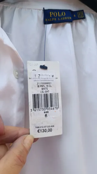 Camisa Polo Ralph Lauren Blanca Mujer