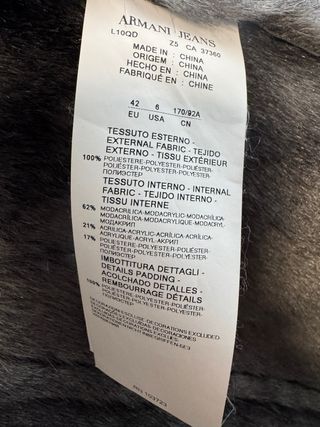 Abrigo Armani Jeans forrado