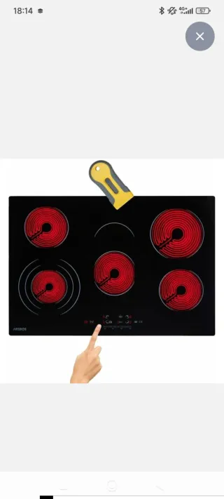 Piani cottura Vitrocerámica Arebos 5 fuochi