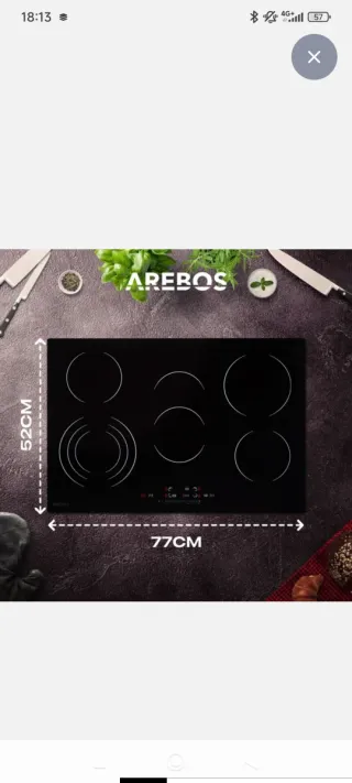 Piani cottura Vitrocerámica Arebos 5 fuochi