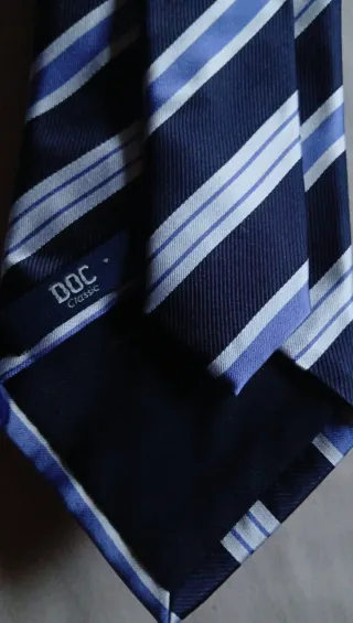 Corbata DOC Classic Rayas Azul Blanco
