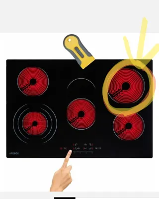 Piani cottura Vitrocerámica Arebos 5 fuochi (1 non funziona)