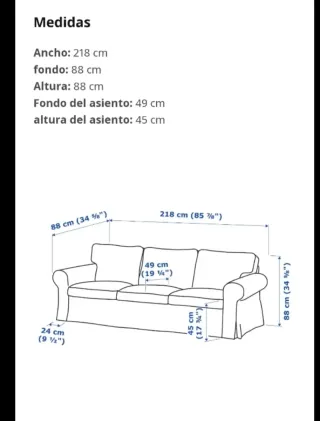 Sofá Ektorp Ikea Beige Tela