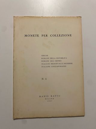 Cataloghi aste monete Mario Ratto 4 cataloghi