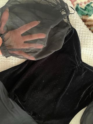 Body Zara Negro Mangas Abullonadas