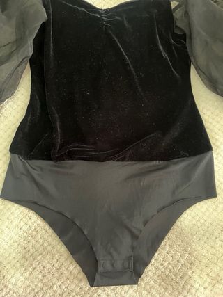 Body Zara Negro Mangas Abullonadas