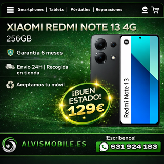 ↪️ Xiaomi Redmi Note 13 4G 256GB Negro ✨BUENO✨