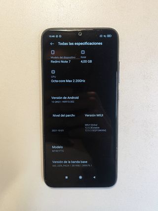 Xiaomi Redmi Note 7 negro 64GB+4GB RAM + Cargador