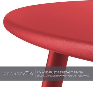 Mesa auxiliar redonda metálica roja