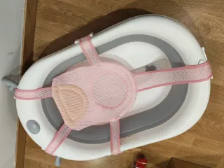 Bañera Bebé Plegable gris y blanco