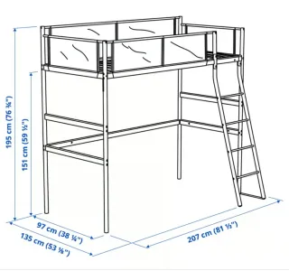 Litera IKEA VITVAL con colchón