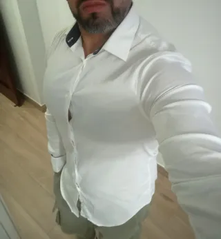 Camisa Zara Slim Fit Blanca Hombre