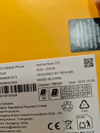 Realme Note 70T PRECINTADO 4/256 Gold