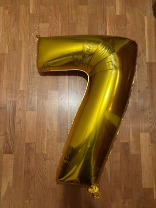 Globo número 7 dorado 90 cm