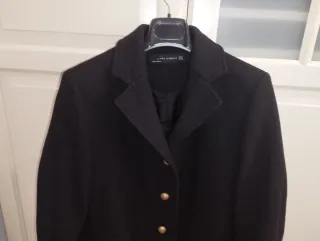 Abrigo paño Zara negro