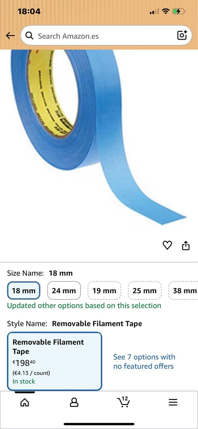 Cinta de embalaje 3M 8915 18mm x55M