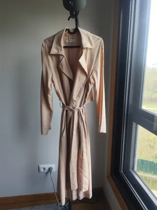 Gabardina Zara Rosa Palo Talla M