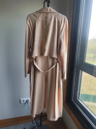 Gabardina Zara Rosa Palo Talla M