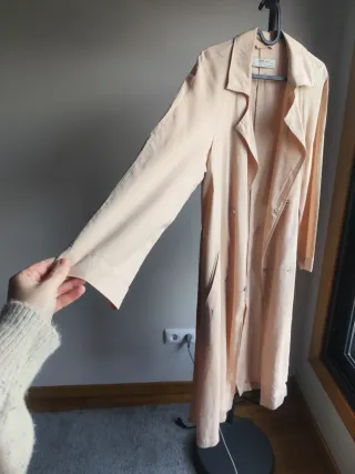 Gabardina Zara Rosa Palo Talla M